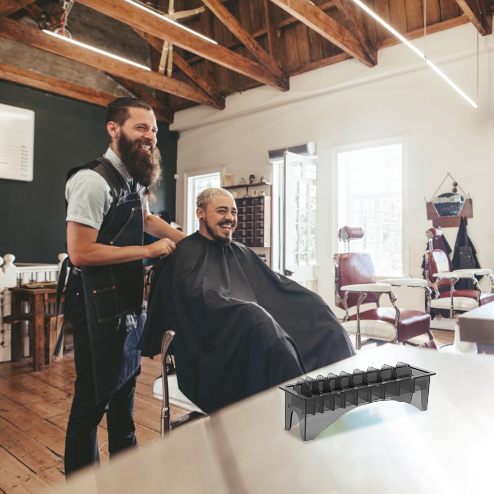 Organizador de Peines Guía de 10 Rejillas, Soporte para Cortapelos | Caja de Almacenamiento Rectangular con 10 Rejillas para el Uso en Barberías Profesionales Como para Hogar Limpios y Mano