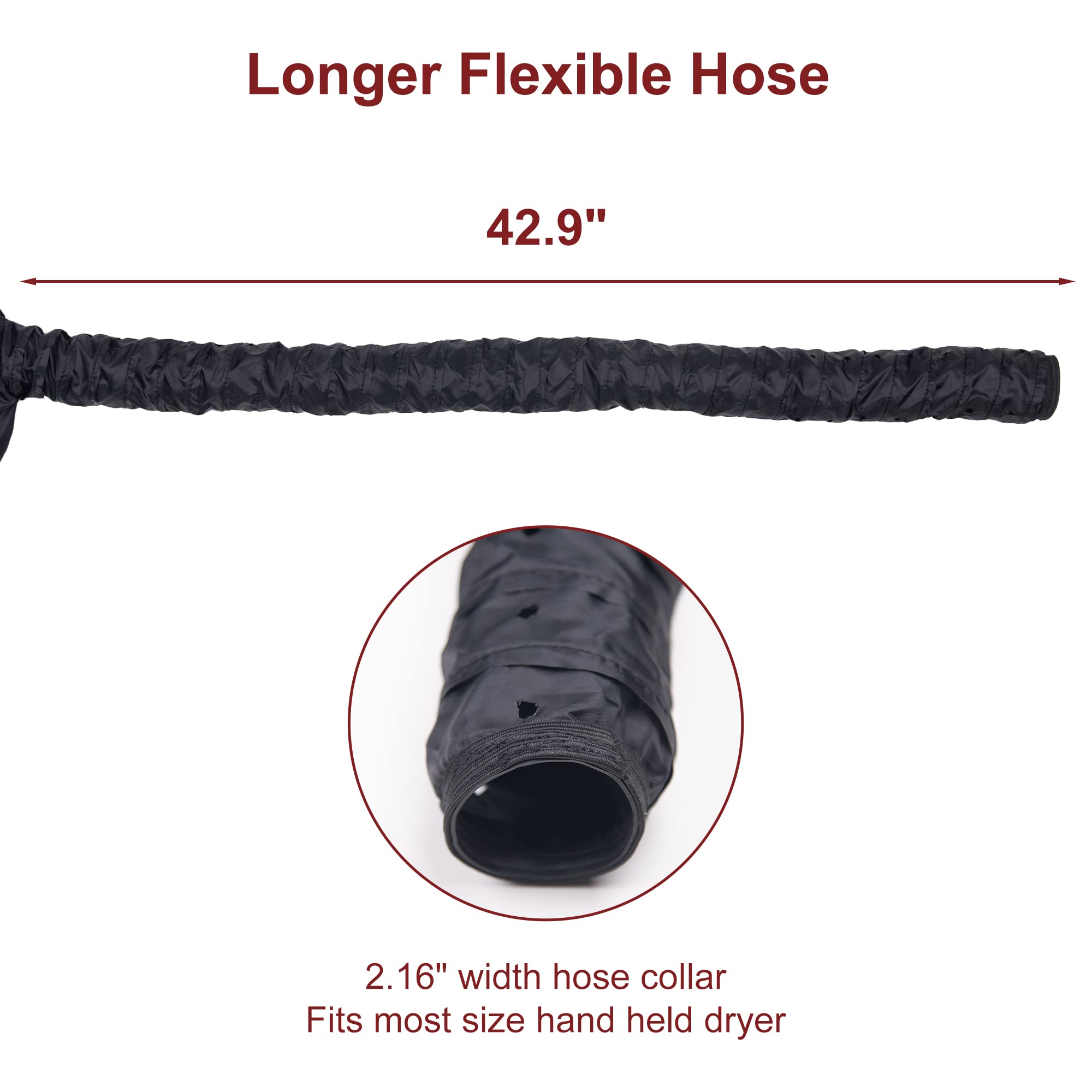 Accesorio para secador de pelo para mujer: gorra de acondicionamiento profundo ajustable extra grande para cabello rizado natural, uso doméstico (negro) 3