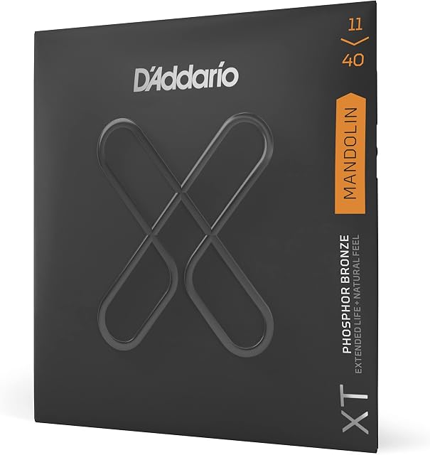 D'Addario Mandolin Strings - Coated Mandolin Strings - XT Phosphor Bronze - For 8 String Mandolin - Extended Life, Natural Feel - XTM1140 - Medium, 11-40