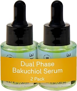 Radically Rejuvenating Dual Phase Bakuchiol Serum - Bakuchiol Oil Serum for Face, Anti Aging Retinol Alternative for Wrinkles & Fine Lines, Cold Pressed Botanical Oils, 0.67 fl oz (2 Pack)