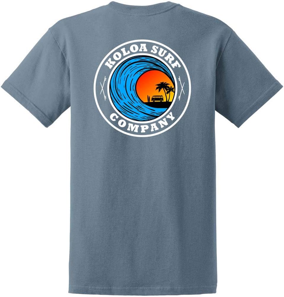 Koloa Surf Mens Dusk Logo Heavyweight Cotton Tees in Regular, Big and Tall