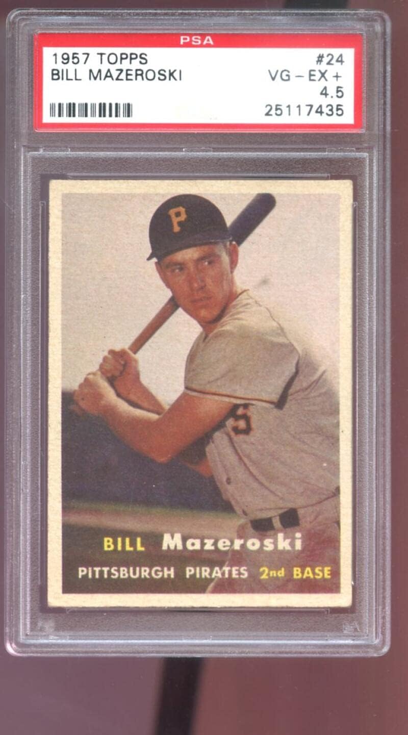 1957 Topps #24 Bill Mazeroski ROOKIE RC PSA 4.5 Graded Baseball Card Pirates MLB