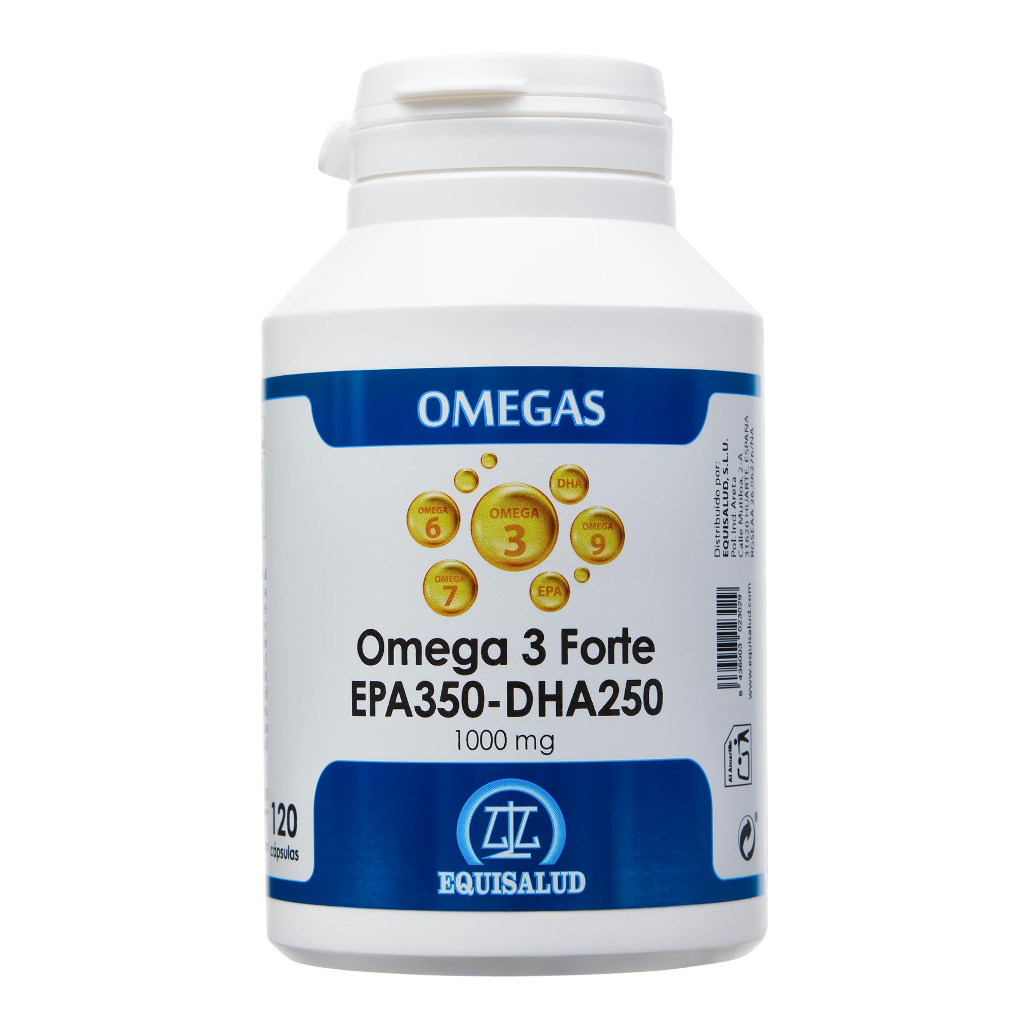 Omega 3 Forte EPA350-DHA250 1.000 mg de Equisalud, 120 cápsulas