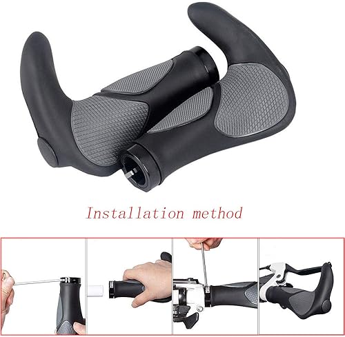 Miniatura 5 de Un par de manillares de bicicleta empuñaduras suaves antideslizantes para manillar de bicicleta, manillar y llave de cuerno de buey