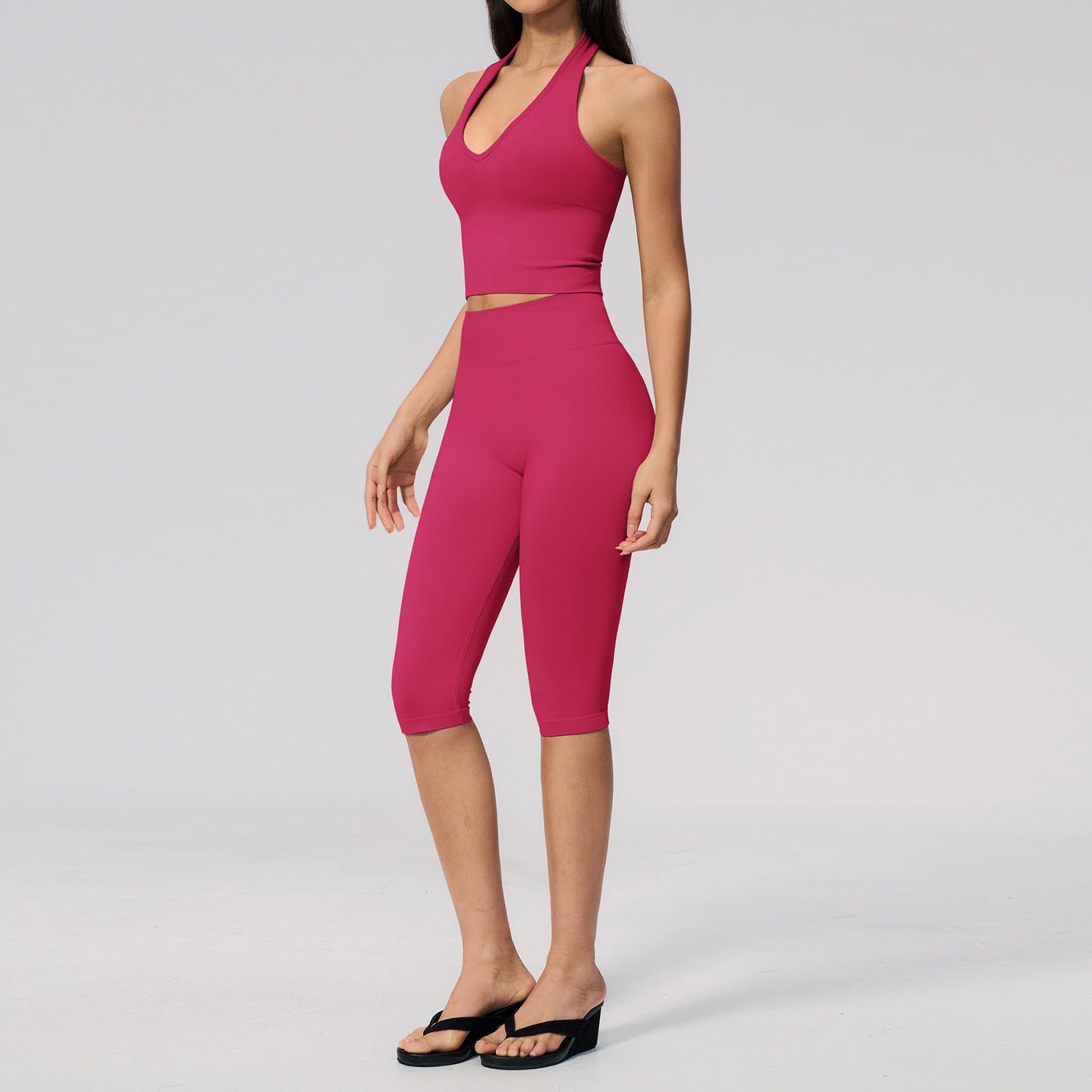 Abbigliamento da yoga alto senza cuciture per rassodare e sostenere – Completo da allenamento fitness traspirante e flessibile