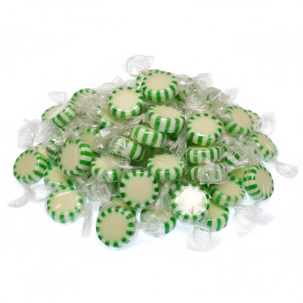 SweetGourmet Spearmint Starlights Hard Candy, Arcor Green and White Mints, Individually Wrapped, 4 Pounds