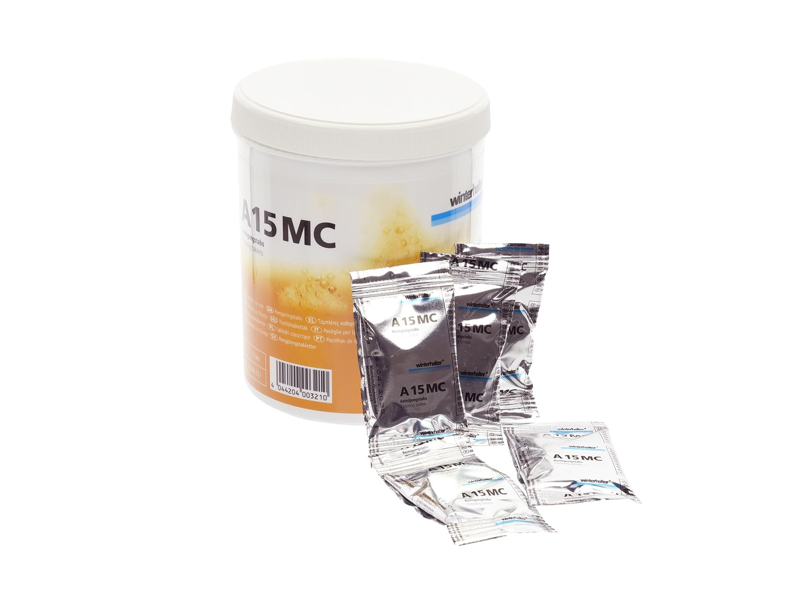 Winterhalter A15 MC Compresse detergenti per lavastoviglie 20006217 Set di 2 lattine da 25 compresse detergenti per la ristorazione professionale, rimuove calcare, depositi e odori –A15 MC