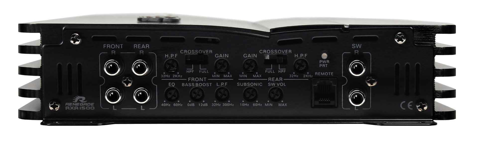 Renegade RXA1500 - Amplificador de 5 Canales, 1500 W, Control de Volumen/Graves/Agudos, Apto para (Marca de Coche)