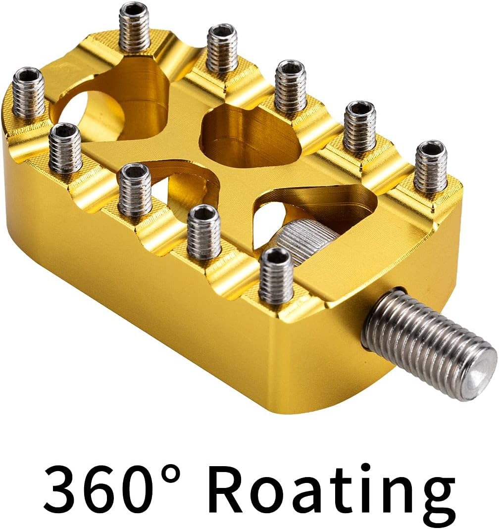Hopider Motorcycle Gear Shifter peg, Anti-Skid Shift Lever Foot Peg 360° Roating MX Style for Harley Dyna Sportster Touring Softail Street Chopper Bobber,Gold