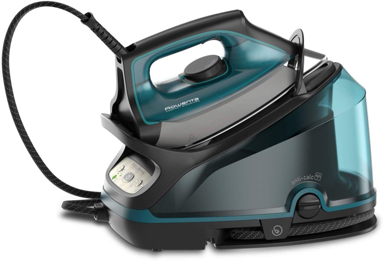 Rowenta Compact Steam Pro - Centro de planchado, 6.3 bares de presión, golpe de vapor de 325 g/minuto, suela antiarañazos deslizante, sistema eco (Reacondicionado)