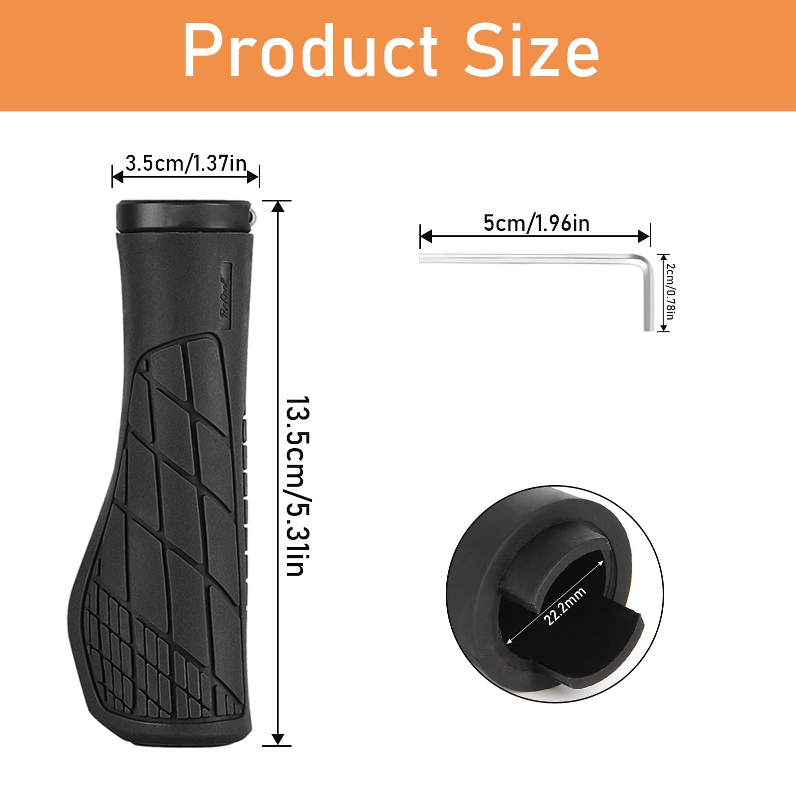 Impugnature per Manubrio Bici,Manopole Bici 22mm,Impugnatura per Bicicletta,Manopole Impugnature Bicicletta per MTB BMX Scooter Biciclette Elettrica