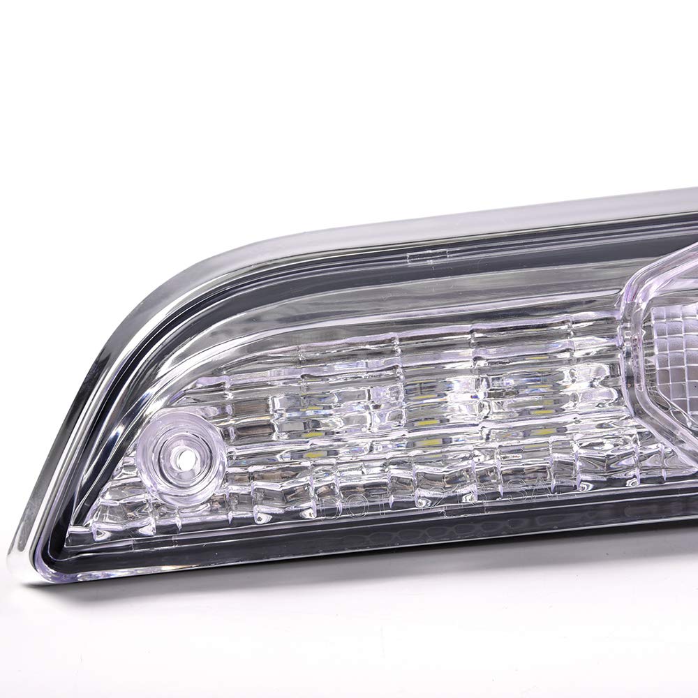 CNNELL Brake Lights Assembly Compatible with 2015 2016 2017 2018 2019 Ford F150 LED 3rd Third Brake Stop Lamp Light(Clear lens Clear Bottoms)
