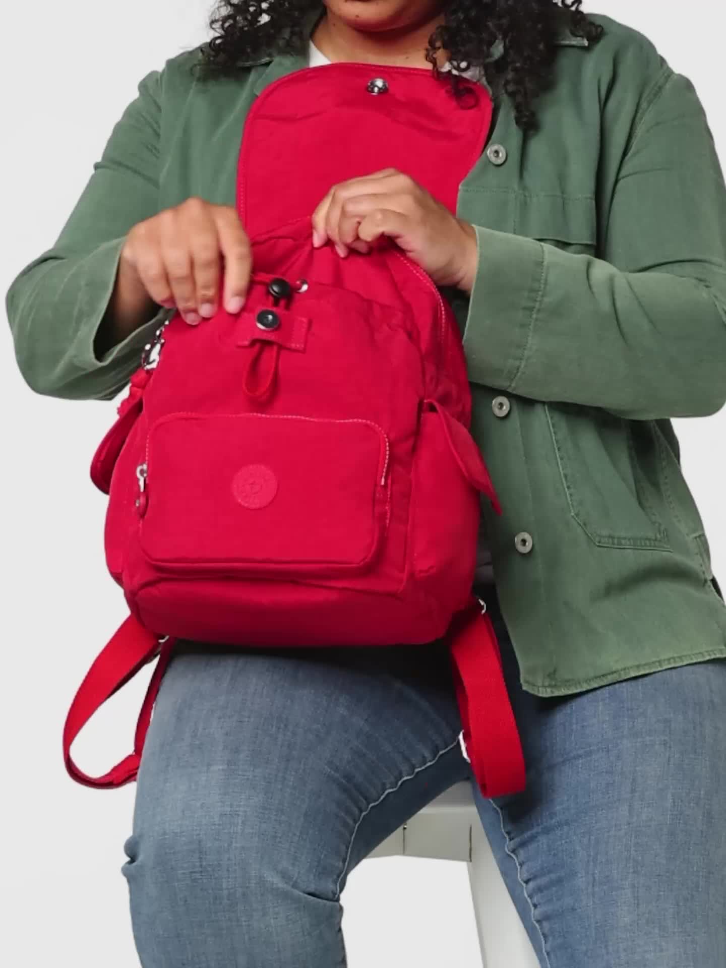COPY - Red Kipling Backpack Kipling Sanaa Solid Rolling Backpack Backpack, cherry  main image 4