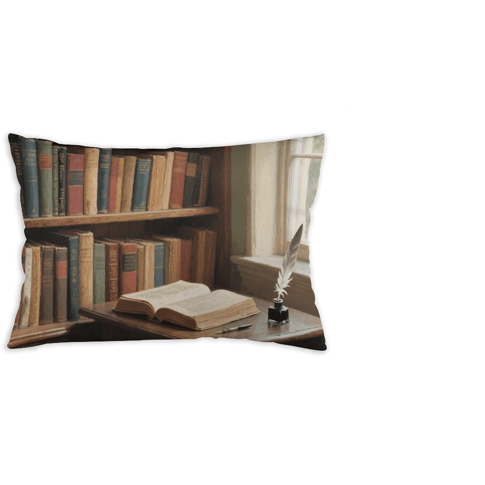FodPand Decorative Throw Pillow Covers 12x20 Short Plush Books Body Pillowcase Cushion Cases with Invisible Zipper Rectangle Lumbar Pillow Shells for Sofa Couch Chair Bed Home Decor