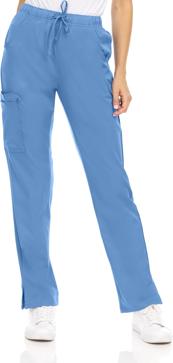 MediChic Women's 6-Pocket Scrub Pants – Cargo Straight Leg, 4-Way Stretch, Anti-Wrinkle, Flex Fabric Workwear Uniforms - Image 2