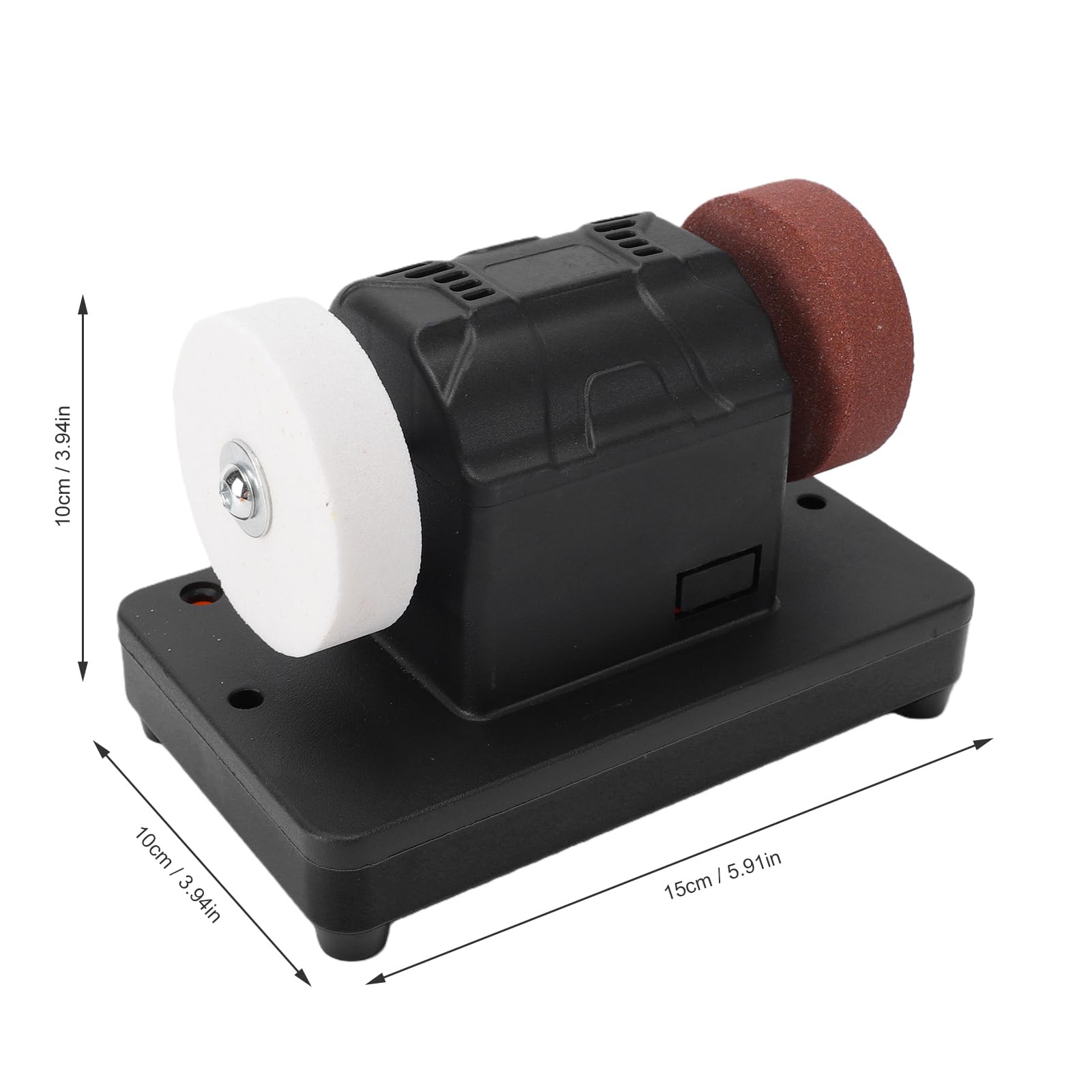 Ausla 3 Inch Mini Amoladora de Banco, Máquina de Esmeril de Banco Compatible con Batería 20V 2000-6000RPM Lijadora Eléctrica de Doble Rueda para Afilar Brocas Eliminación d
