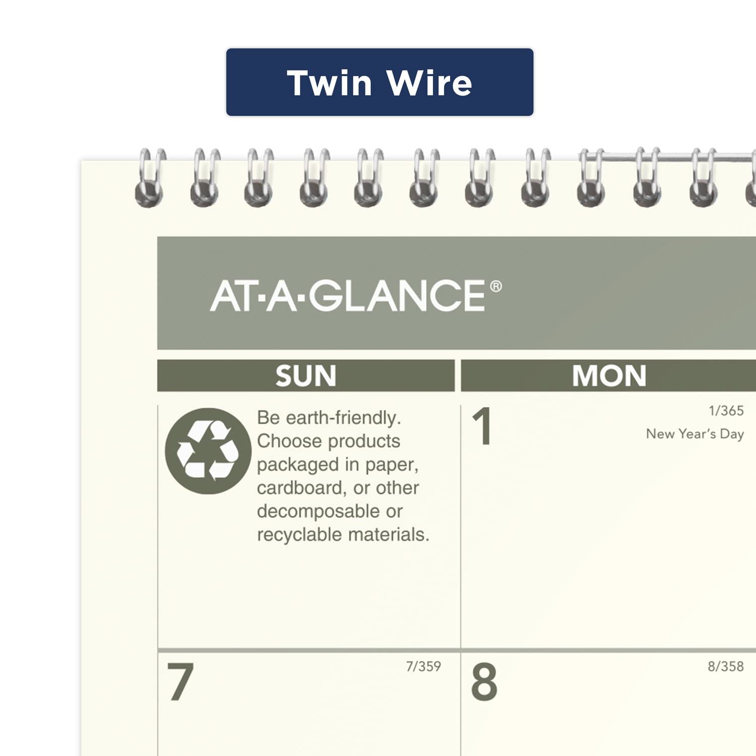 AT-A-GLANCE Calendario de pared 2024, 15 x 12 pulgadas, mediano, mensual, reciclado (PMG772824)