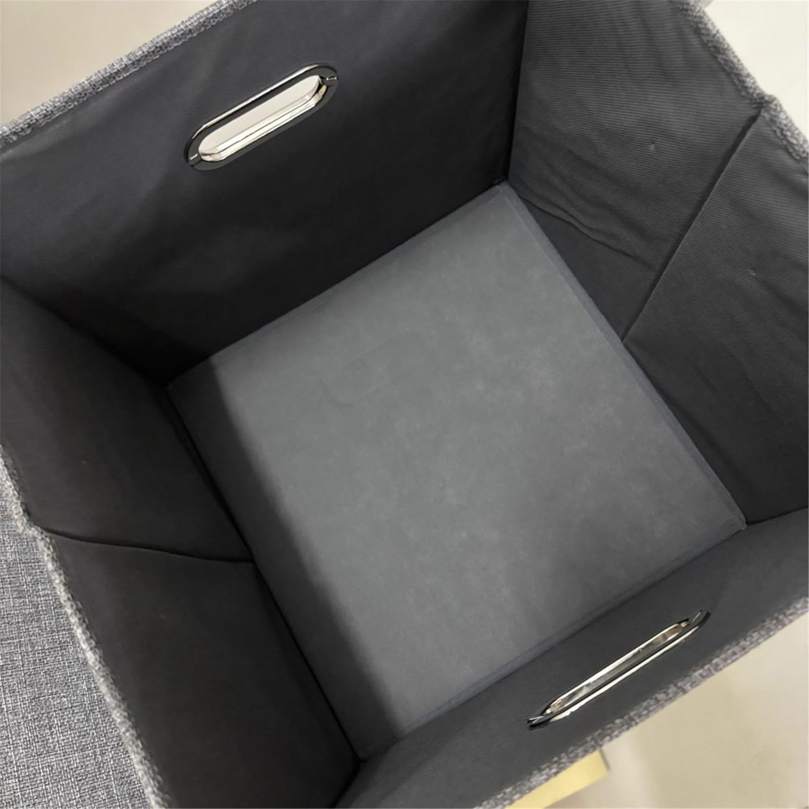 Ufficio Scatola porta dischi in vinile quadrata in tessuto di cotone e lino Scaffale porta dischi