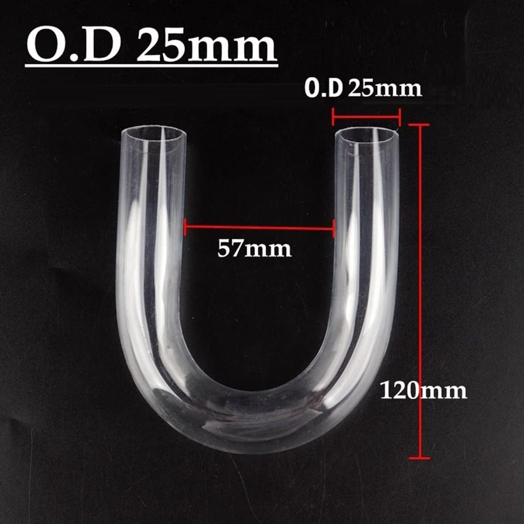 MOZTO 1pcs Aquarium Transparent U-Tube Acrylic Pipe Fittings Elbow Connector Fish Tank U-Shape Air Tube Fittings, for Garden Water Connectors O.D 20~32mm (Size : O.D 25mm)