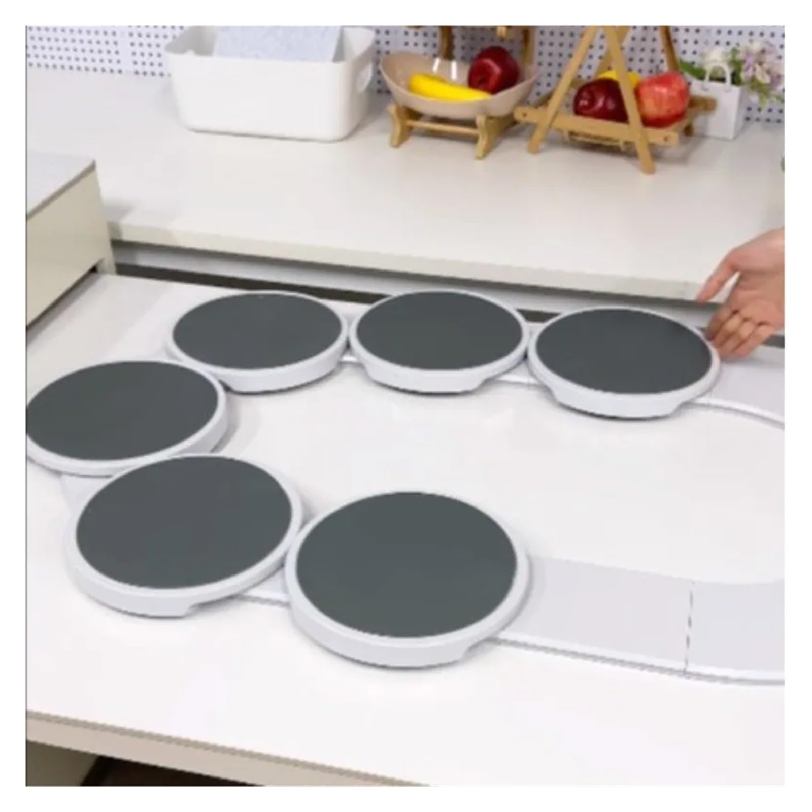 Lazy Susan - Bandeja giratoria para alimentos, 2/4/6/8 bandejas, antideslizante, accesorios de vajilla, tabla portátil para servir comidas y entretenimiento sin esfuerzo (2 ranuras)
