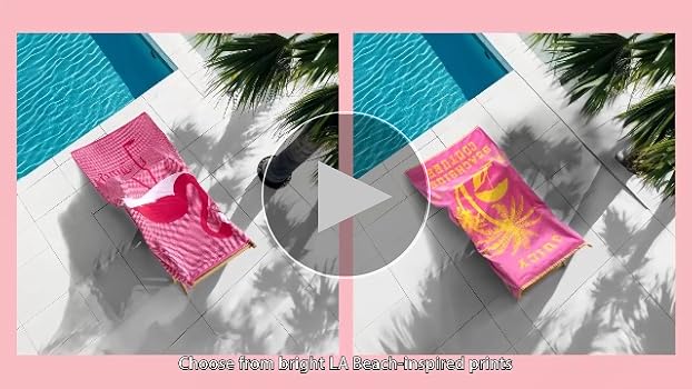 juicy couture 『choose juicy 』ビーチタオル Reversible Cabana Cotton Beach Towel - Juicy Couture