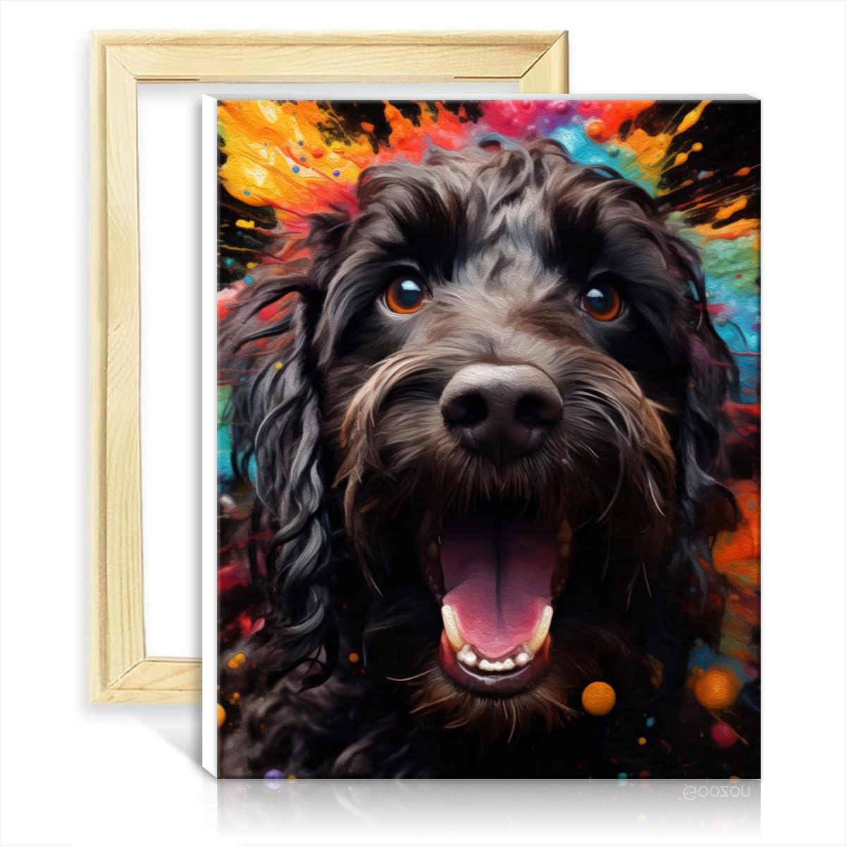 LiHEQING Paintting Cockapoo DIY Oil Painting Paint by Number Kit Adults with Brushes and Acrylic Pigment Wall Art Vibrant No Frame(30x40cm)