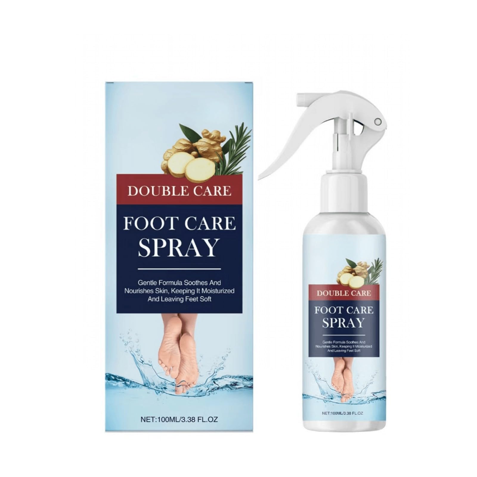 Feuchtigkeitsspray für frische und hygienische Füße, Fußspray für trockene Haut, feuchtigkeitsspendend, universell für Männer und Frauen (100ml*1pcs)