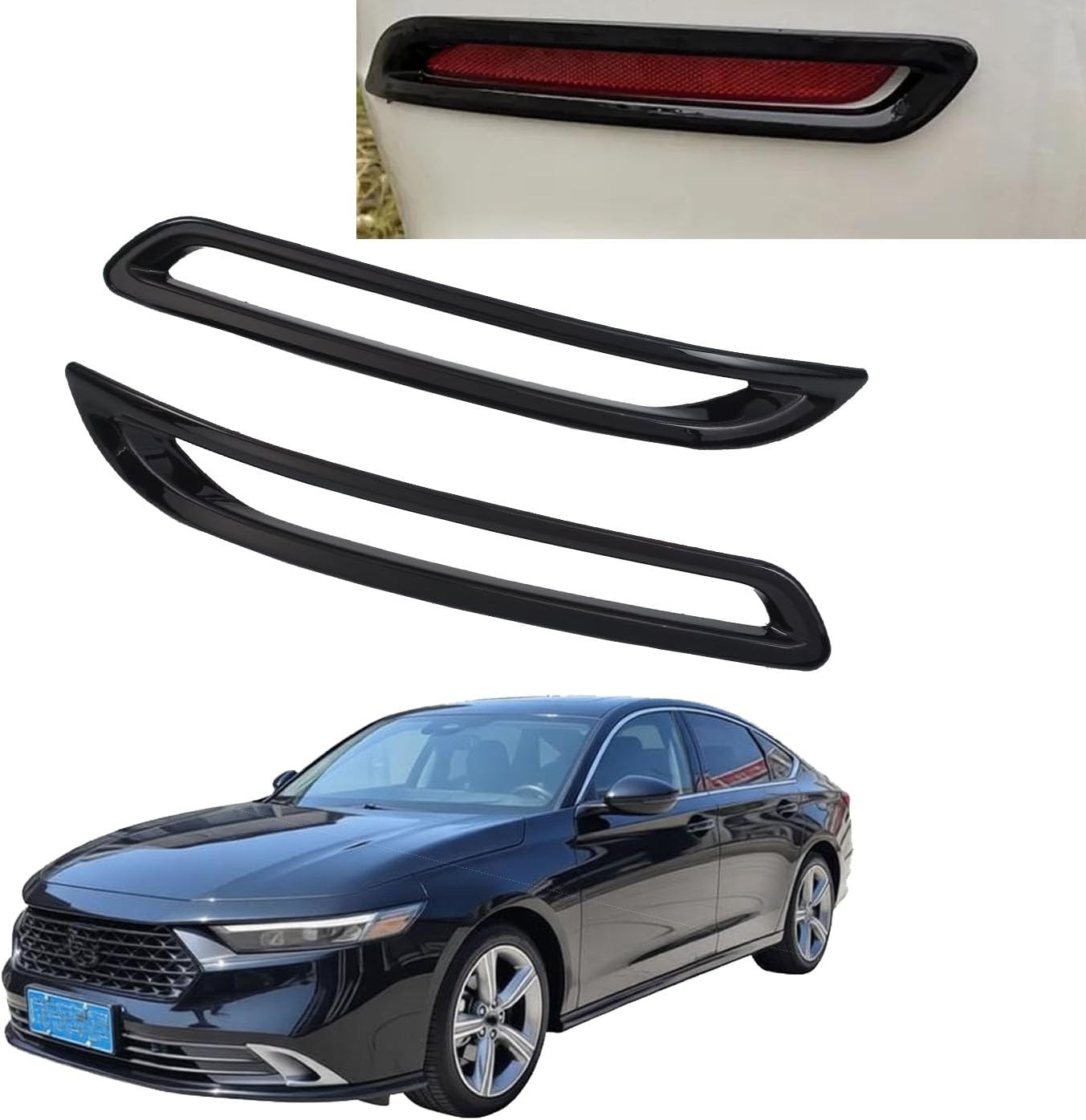 Rear Fog Light Cover Trim for Honda Accord 2023 2024 2025 2026, Premium ABS Plastic Fog Lamp Protector, Anti-Scratch Exterior Decorative Trim, Easy Installation Car Accessories.