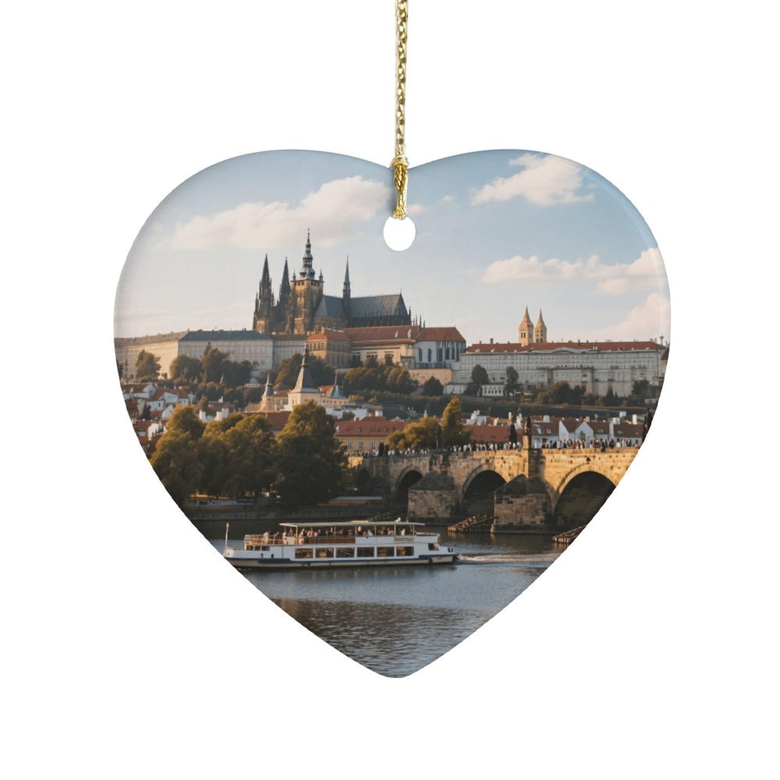 Fekiloot Style Prague Castle Ceramic Ornament Home Decor Keepsake