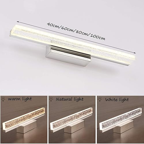 Miniatura 2 de Bathroom Wall Mirror Lamps,LED Bathroom Mirror Light,Mirror Front Light,Bathroom Stainless Steel Waterproof Anti-Fog Bathroom Mirror Wall Lamp Led