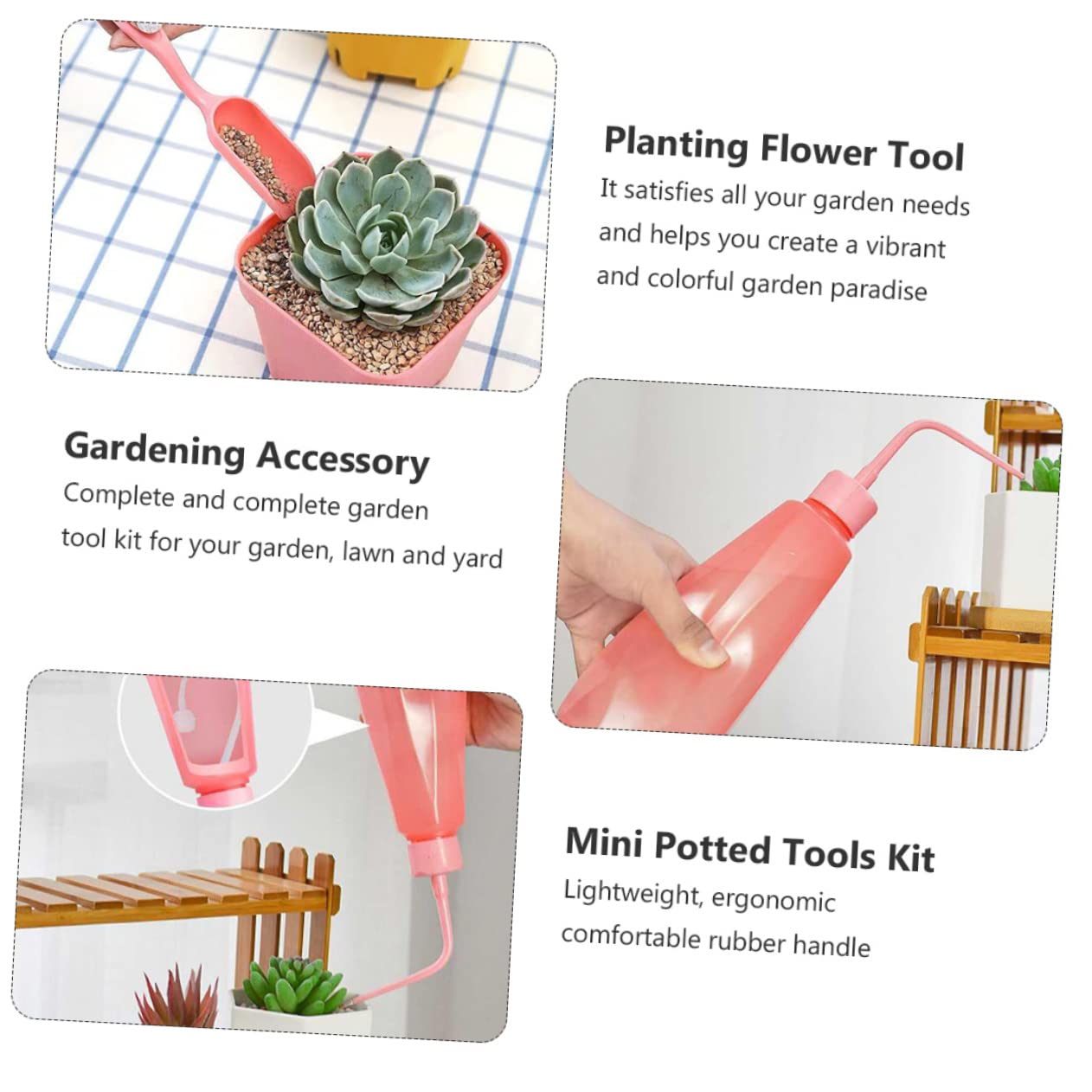 Mipcase Herramientas para Plantar Suculentas Kit de Herramientas Manuales para Jardín para Trasplantar Plantas Accesorio de Jardinería para Uso Macetas Color Aleatorio