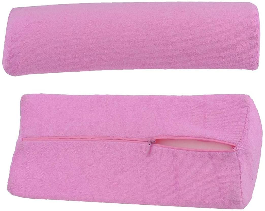 U-K Cuscino per mani per nail art, morbido cuscino in spugna - Set da tavolo per nail art - Supporto per bracciolo rimovibile, lavabile, supporto per manicure, trucchi (rosa) design carino