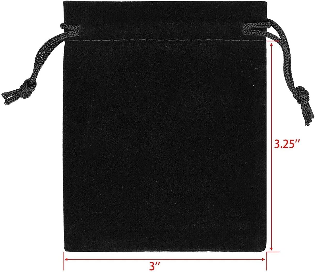 JIAKAI 50pcs Velvet Double Drawstring Cloth Bag.Jewelry Drawstring Pouches for Small Jewelry Bracelet/Headphones Bag/Beads/Spice/Gift Bags(Black) - Image 2