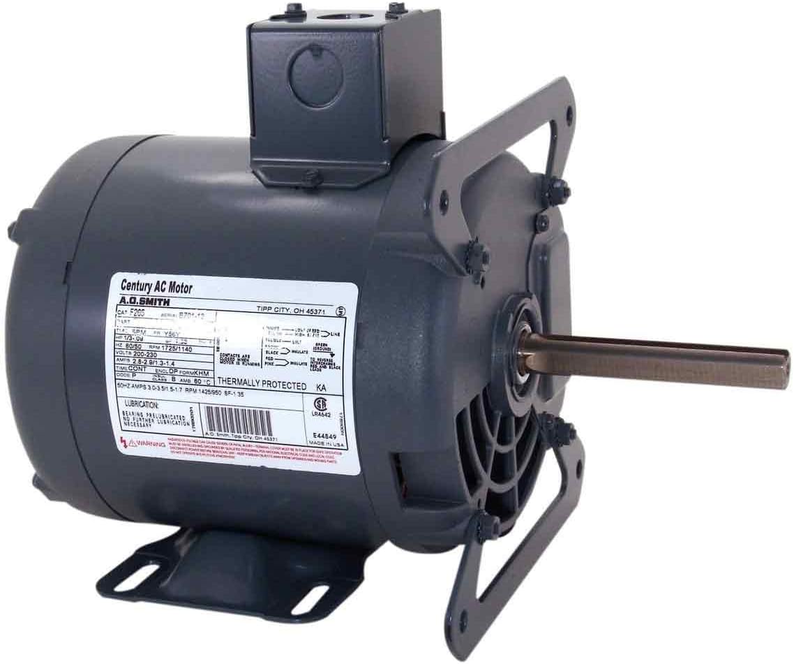 Century F266 Oven, 6-1/2-Inch Frame Diameter, 1/3-HP, 1800-RPM, 100-115/200-230-Volt, 5-Amp, Ball Bearing Motor