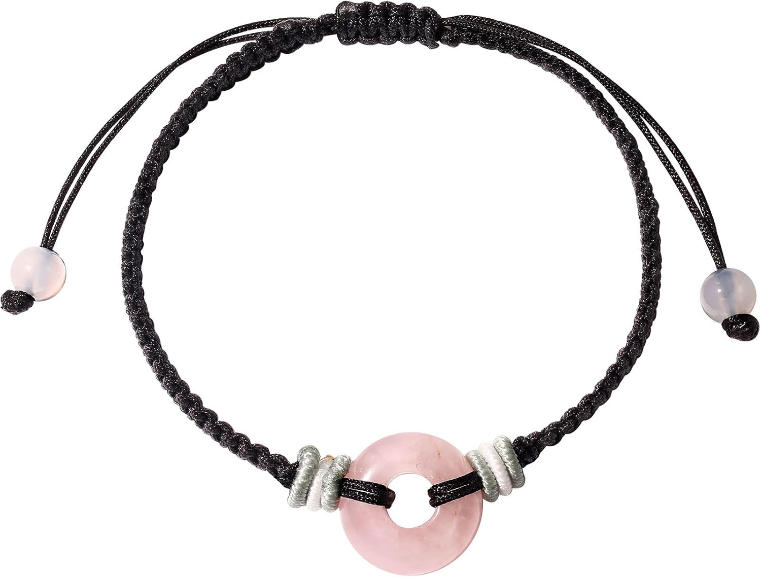 Handmade Braided Rope String Friendship Bracelets Spiritual Wealth Crystals Circle Donut Bracelets for Women and Men Good Luck Jewelry