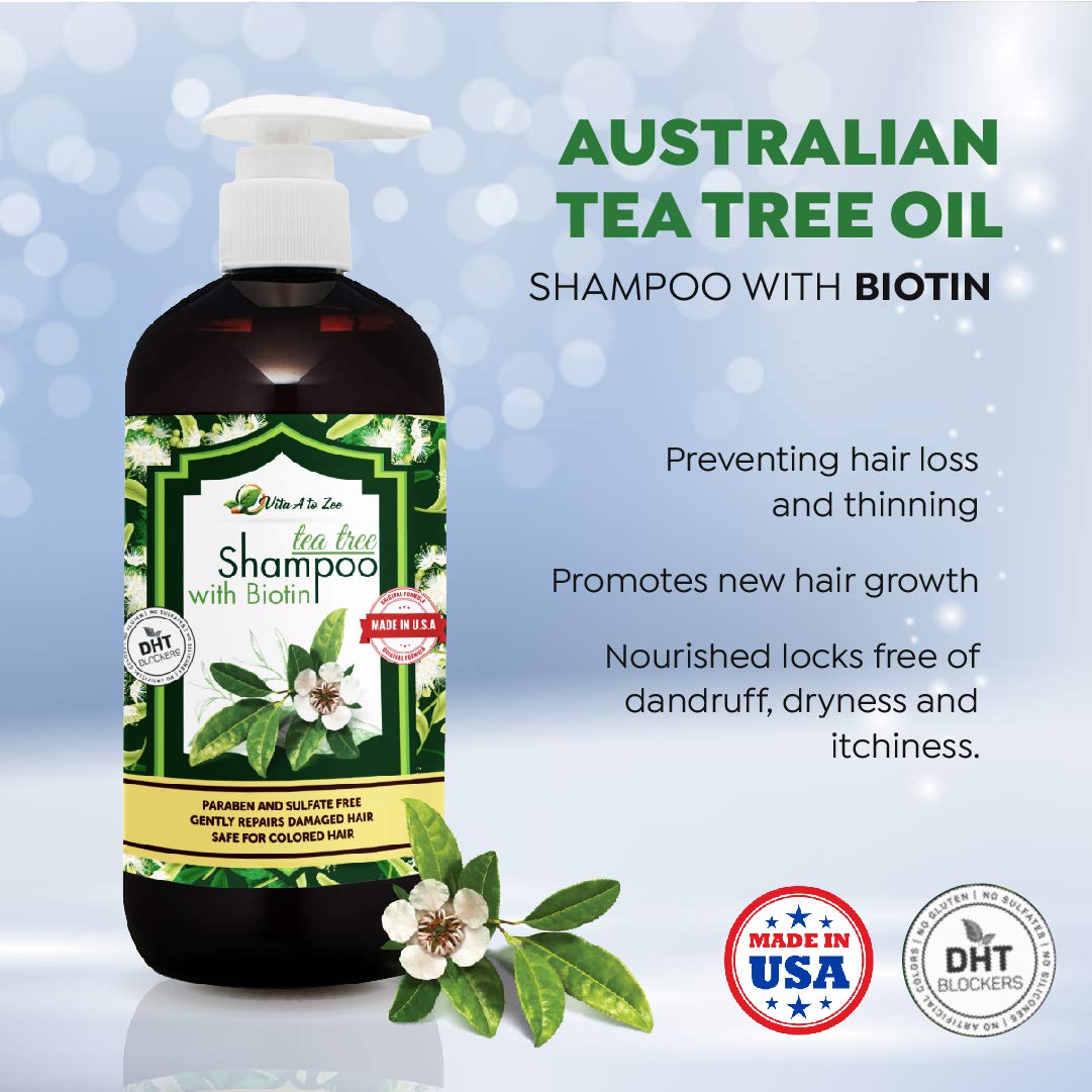 Vita A to Zee Tea Tree Oil Shampoo with Biotin (16.9 Fl Oz