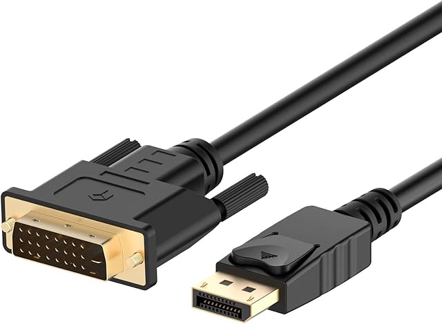 Rankie DisplayPort (DP) to DVI Cable, 1080P Full HD, 1.8 m, Black