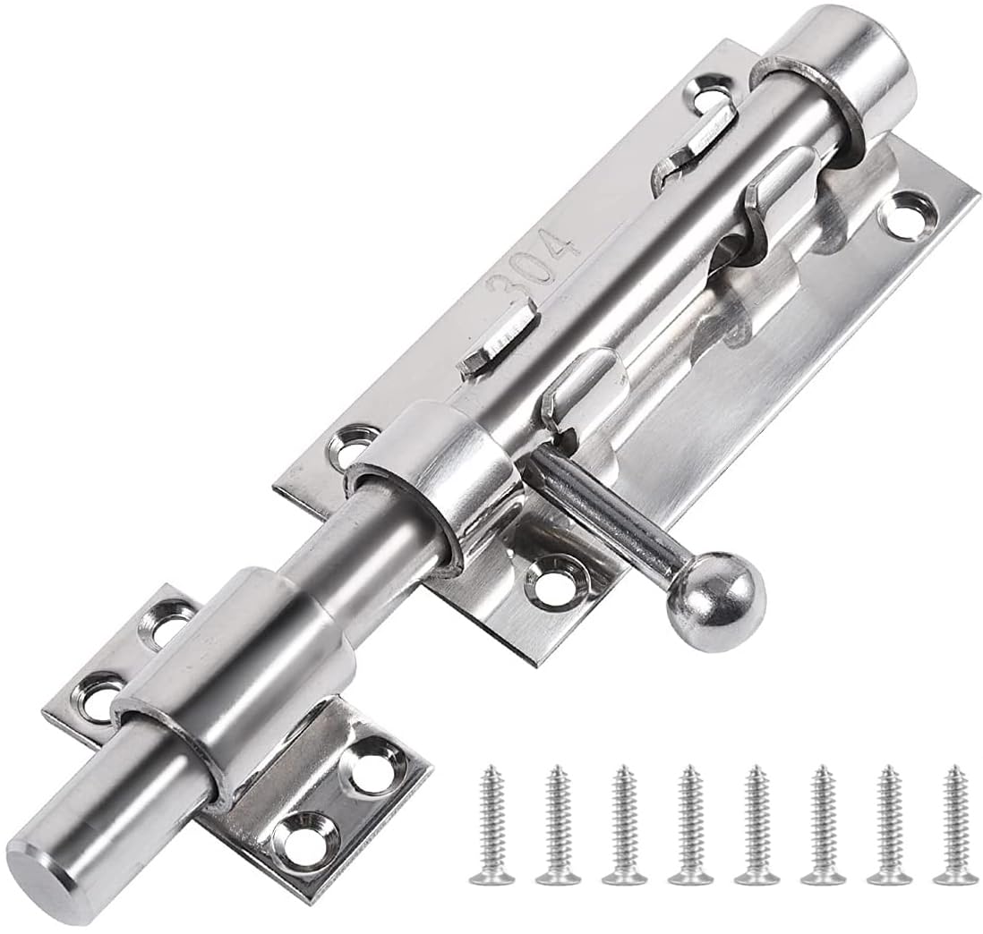 ZiYuya 6 Inch Sliding Gate Door Bolt Latch Lock Hardware