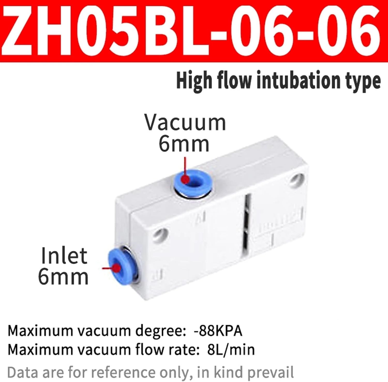 ZH05BS ZH07BS ZH10BS ZH13BS ZH05BL ZH07BL ZH10BL ZH13BL Box Type Pneumatic Vacuum Generator ZH05BS-06-06 ZH13BS-08-10(Color:ZH05BL-06-06)