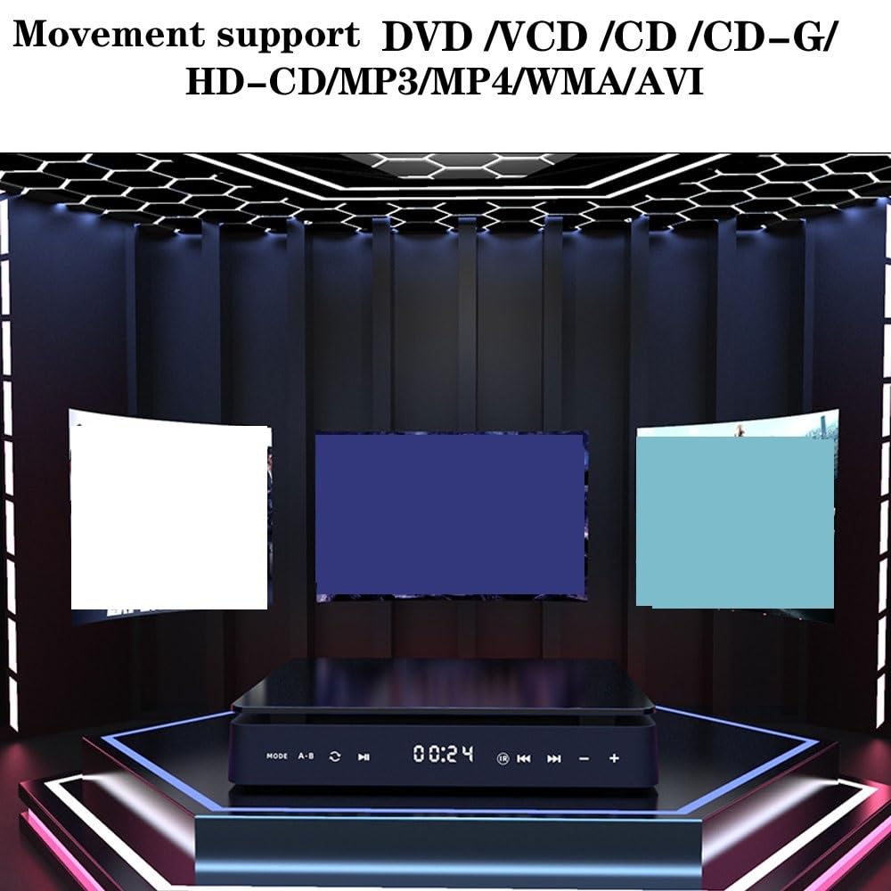 Lettore DVD Portatile, Lettore DVD for TV CD VCD I lettori video HD 1080P supportano la connessione AV con ingresso USB