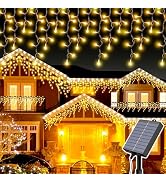 【日本国内法人】AKIRARI イルミネーション つらら ソーラー式 配置簡単 LED 120球 5m クリスマス ライト 連結可能 室内 屋外 防雨 防水 コントローラー付き メモリ