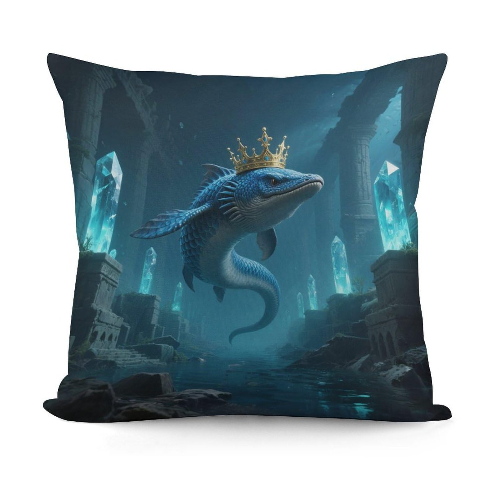 VstaDank Ichthyosaur Throw Pillow Covers Fade-Resistant Removable Pillowcase Square Cushion Case Cozy Pillow Case Breathable Pillow Protector Soft Pillow Shams 18"x18"