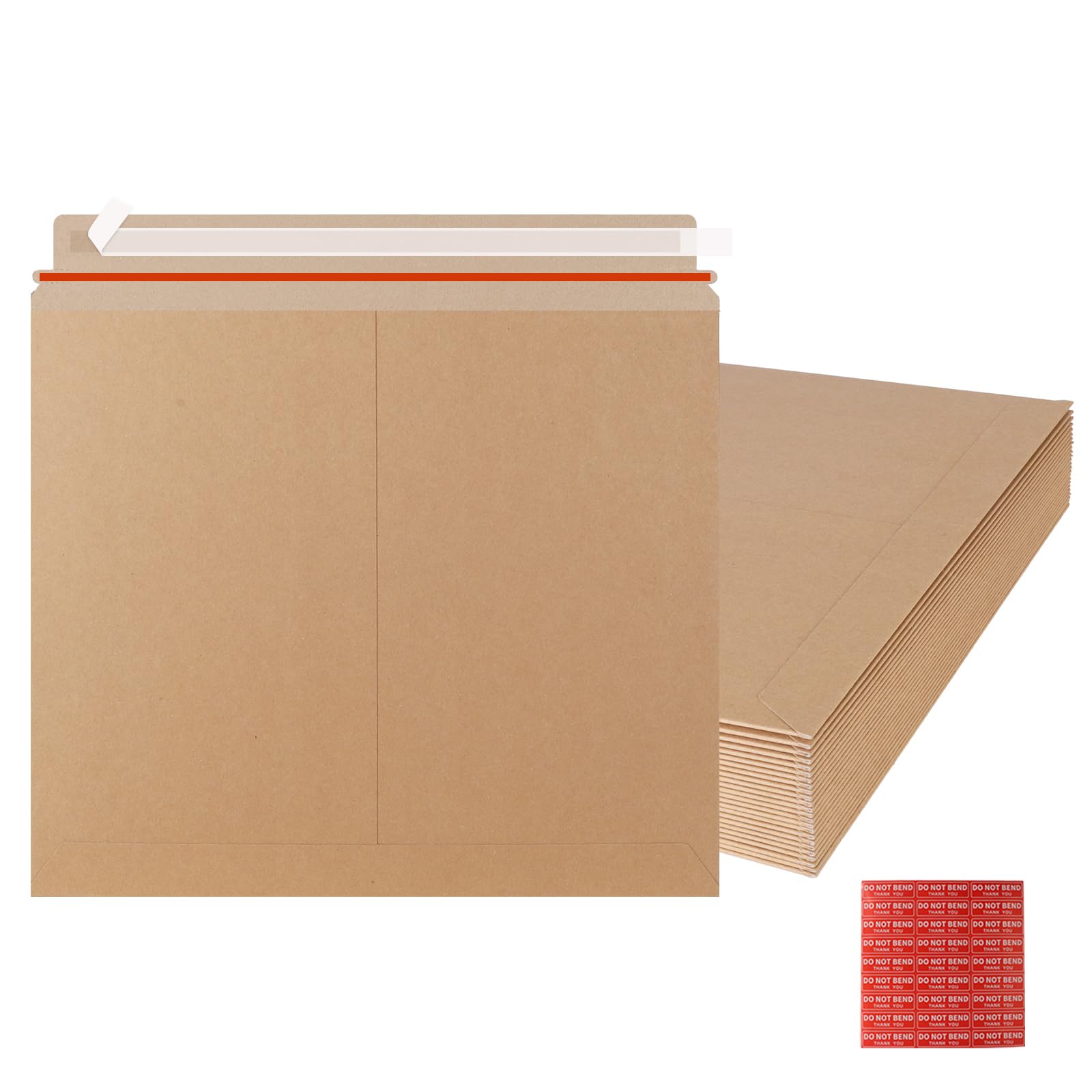 zmybcpack 25 Pack Large Kraft Rigid Mailer, 12.75"x15" Rigid Envelopes