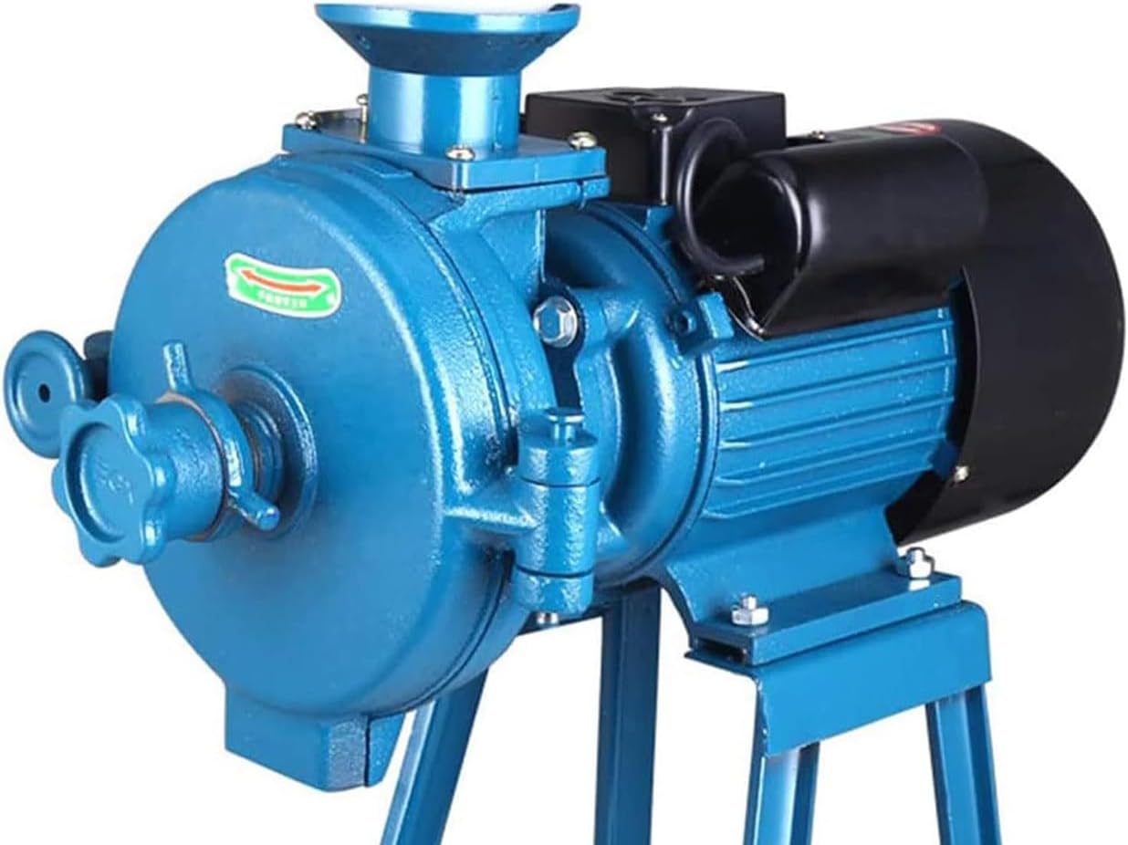 Electric Feed/Flour Mill Dry Cereals Grinder Machine with Funnel, Stainless Steel Grinder Mil, Coffee Feed Mill Wet Dry Cereals,A-B