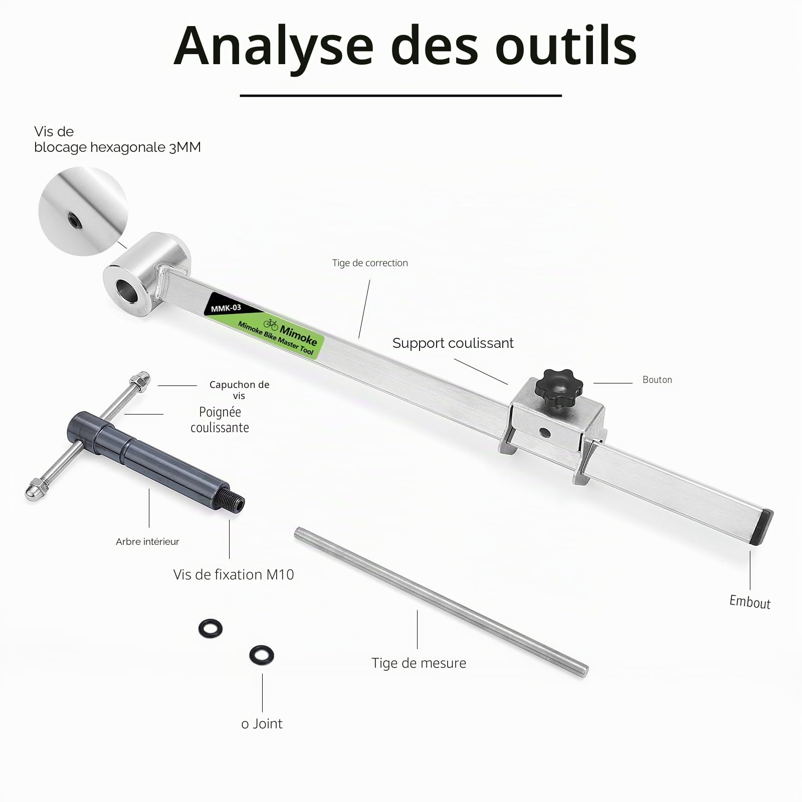 Outil d'alignement de Levier de Vitesse pour vélo - Outil de réparation en Acier Inoxydable - Outil de redressement pour jauge d'alignement des Yeux de Changement de Vitesse