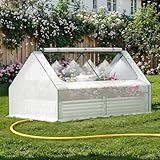 Lineware Raised Garden Bed with Self-Watering System, 6x3x1 ft Elevated Planter Boxes Outdoor with PE Cover, Galvanized Raised Beds for Gardening,Vegetables,Flowers, Backyard, Patio