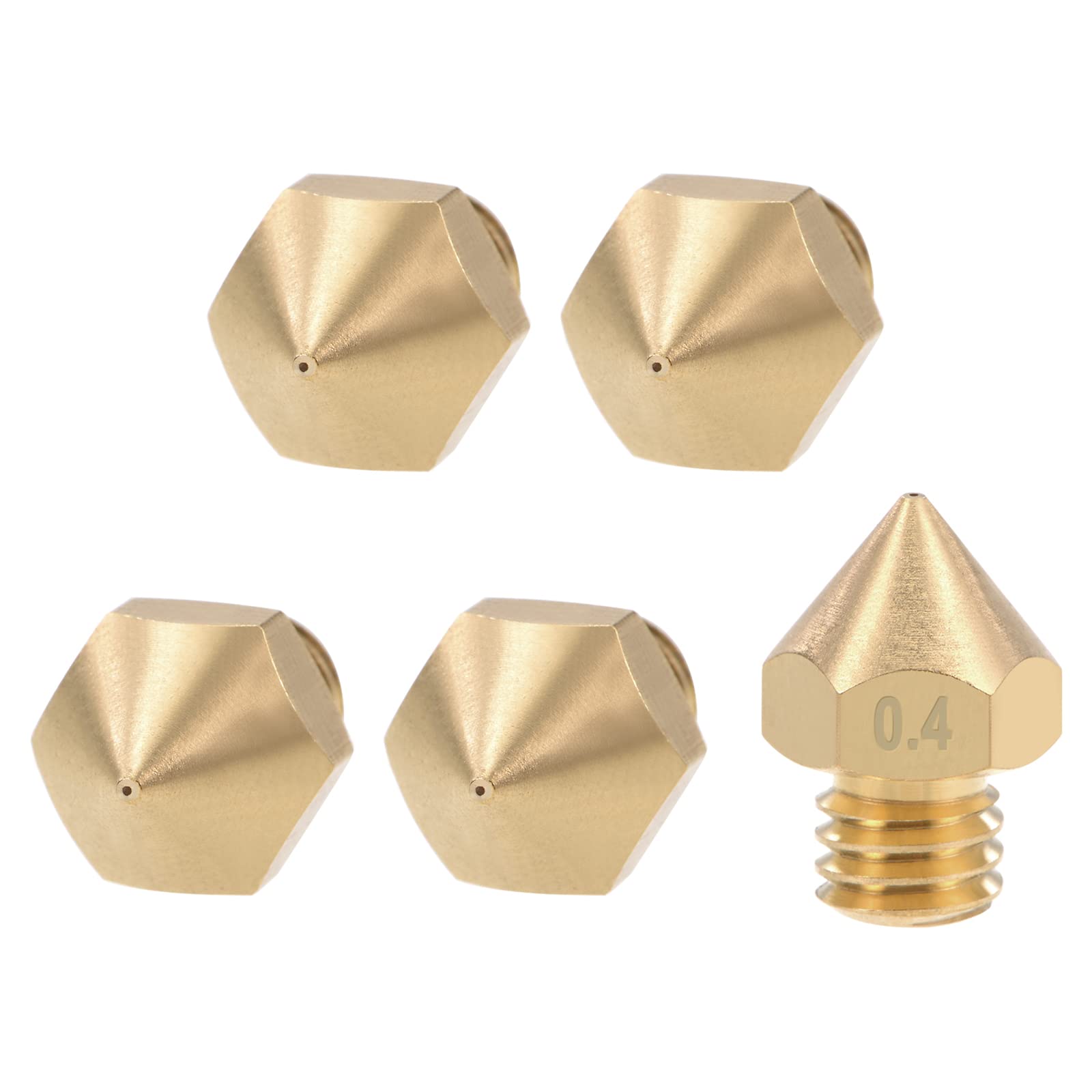 METALLIXITY 3D Printer Nozzle (M6x0.4mm) 5Pcs, Brass Nozzles Extruder - for MK8 3D Printer-image-18