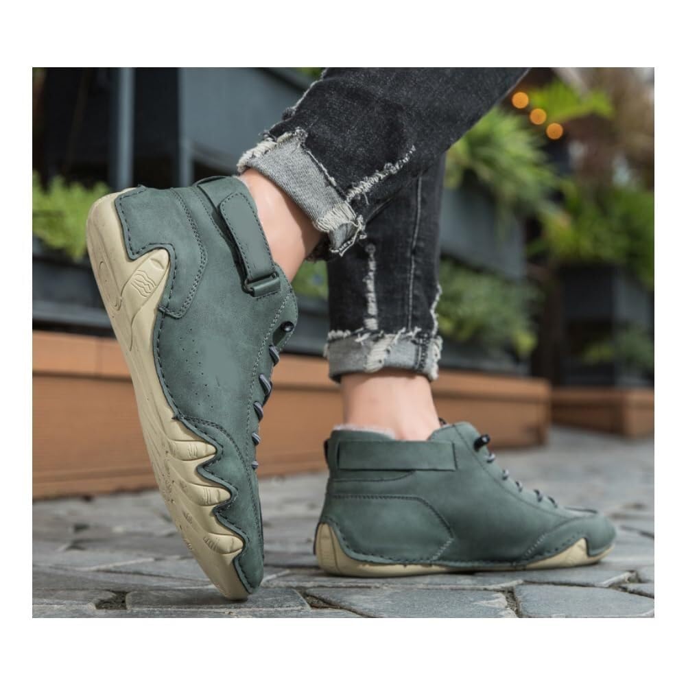 Tenis ortopédicos con soporte de arco para hombres y mujeres, botas de nieve cálidas de forro polar de invierno, gamuza italiana hecha a mano, zapatos ortopédicos de invierno impermeables,