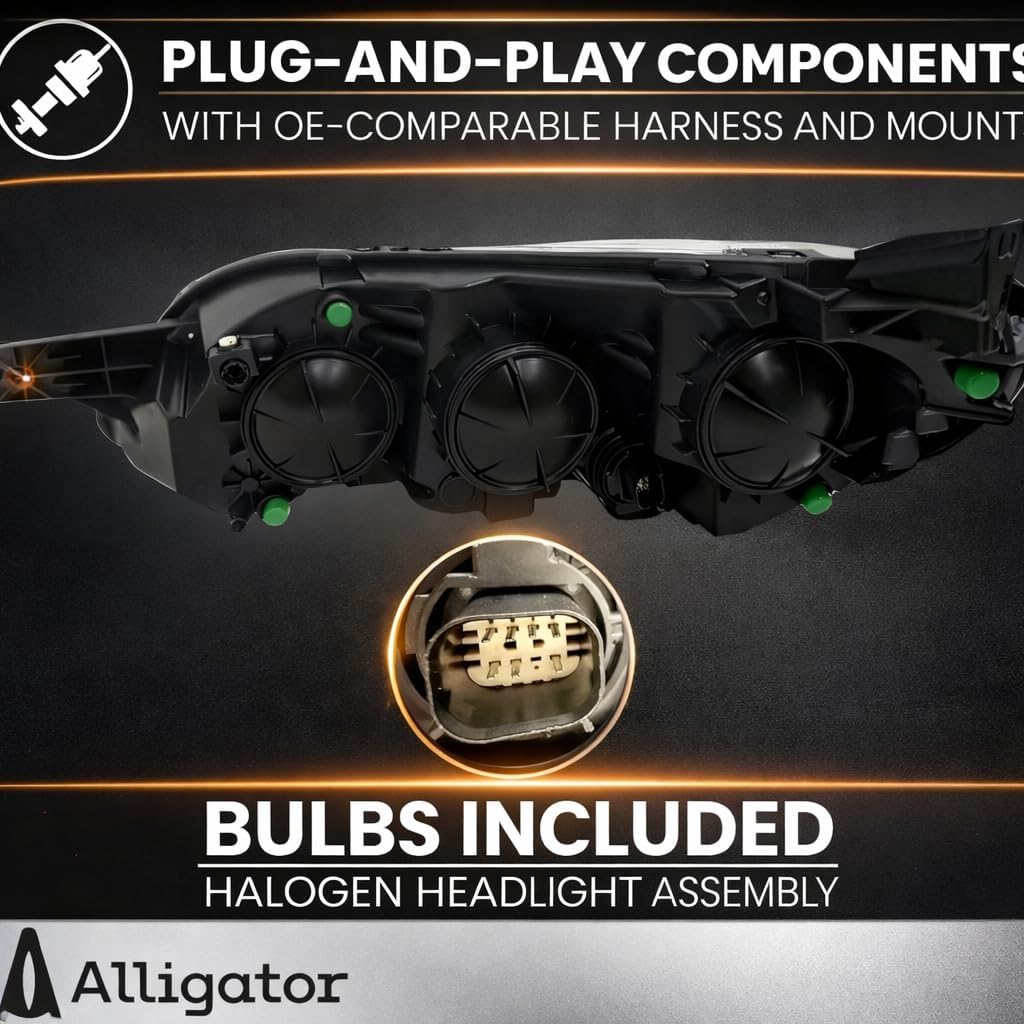 ALLIGATOR AUTO LIGHTS Headlight Assembly Replacement for Ram 2023-2025 Promaster Headlamp for 1500/2500/3500 Van, Right/Passenger Side, DOT&SAE, 68516022AB