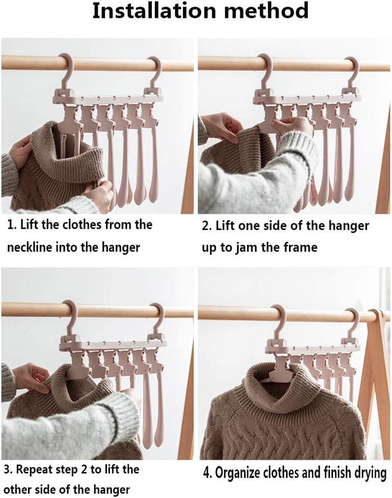 Laundry Rack, Clothes Hanger Organizer, Anti-Skid Folding Hanger with Multifunction Space Saving and Cascading Features Wardrobe Closet Coat Hangers